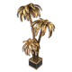 Palm tree floor lamp with 3 heads in gold metal