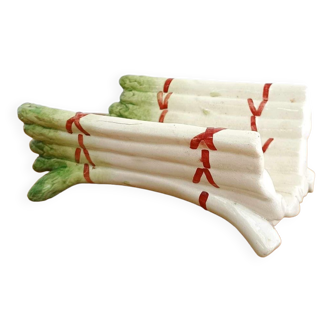 Asparagus dish in Sarreguemines barbotine