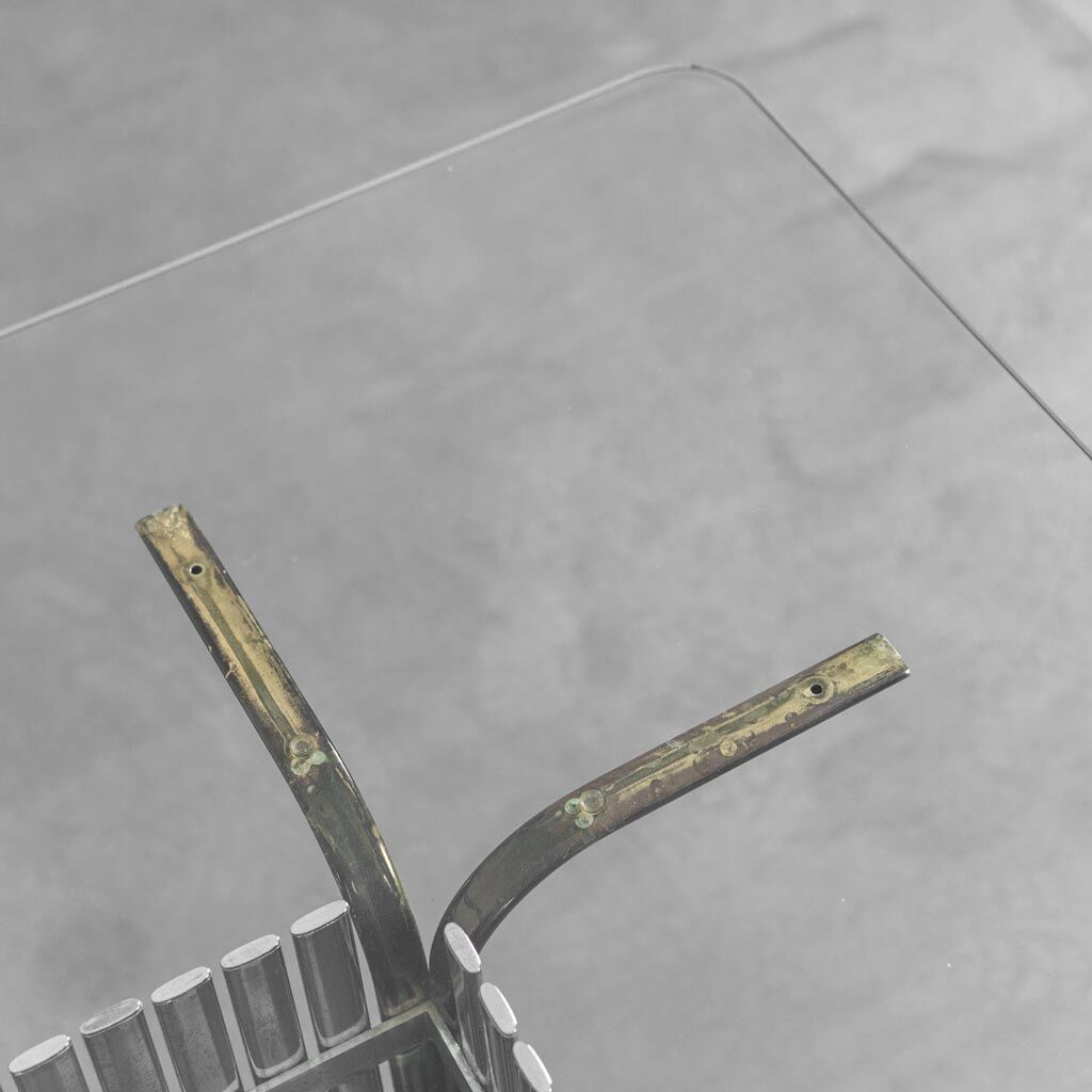 Dining table steel brass 70