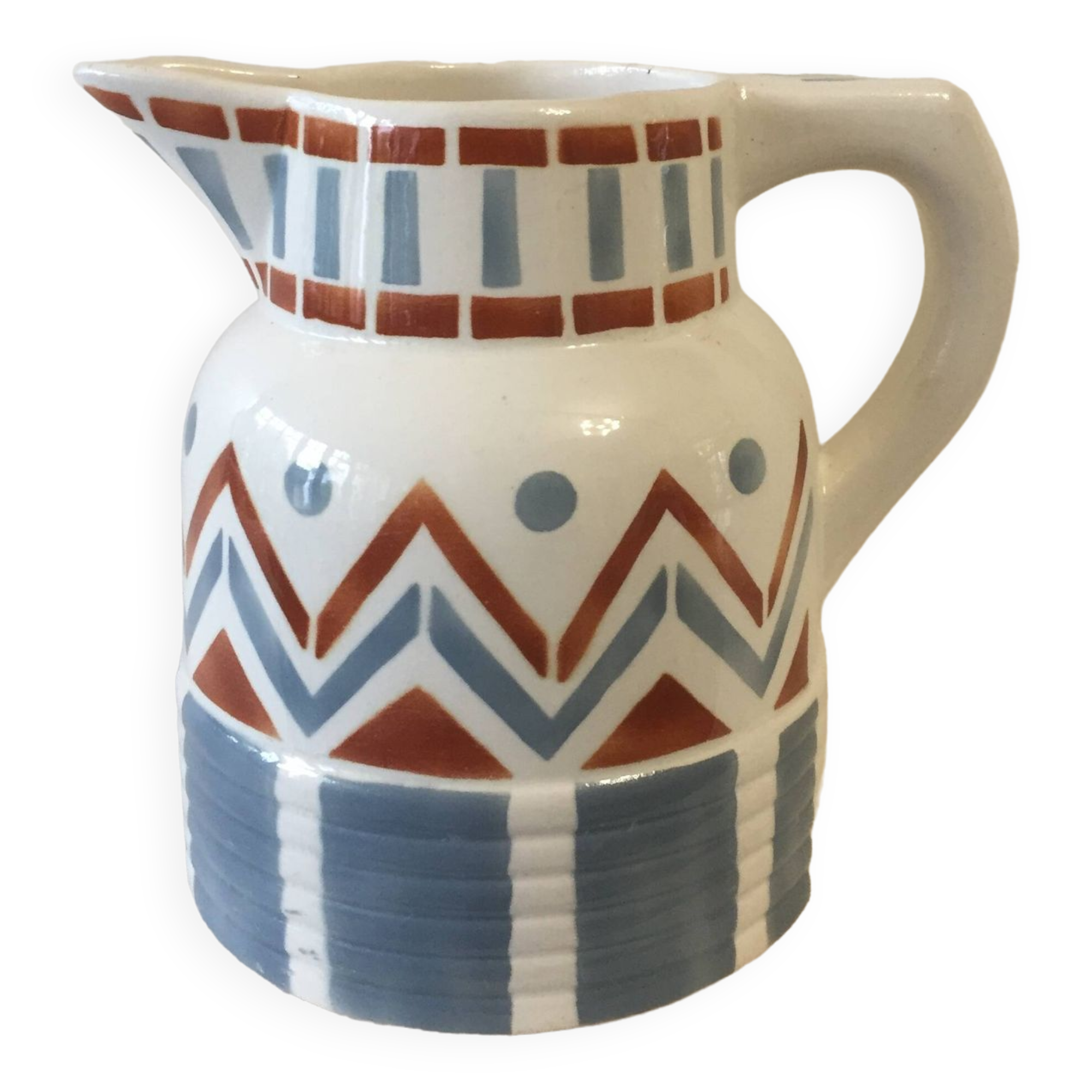 Pichet faïence de longwy - art déco -