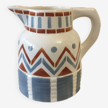 Longwy earthenware pitcher - art deco -