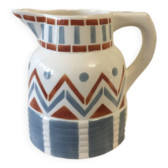 Longwy earthenware pitcher - art deco -