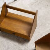 2x wall mounted mid century night stands