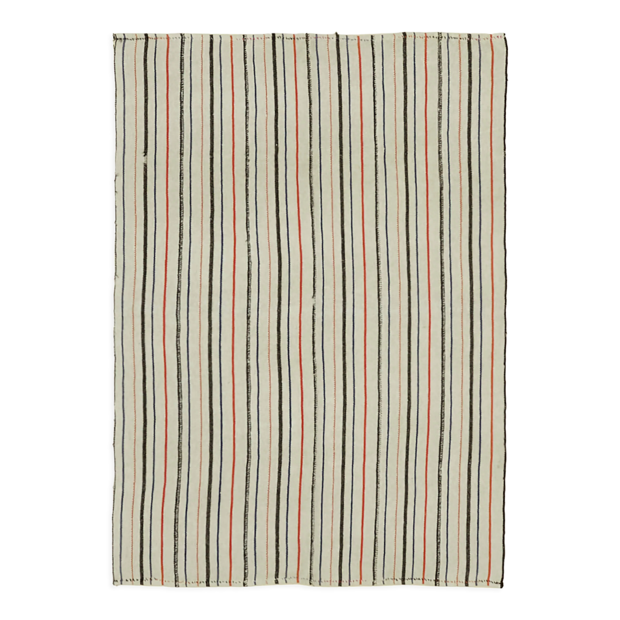 Handmade anatolian nomadic 1980s 165 cm x 231 cm multicolor hemp kilim carpet