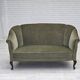 1960s, Danish 2-seater sofa, green furniture velour, beech wood.
