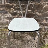 JPP pale green formica table, 4 chairs, 1 stool, 1950s