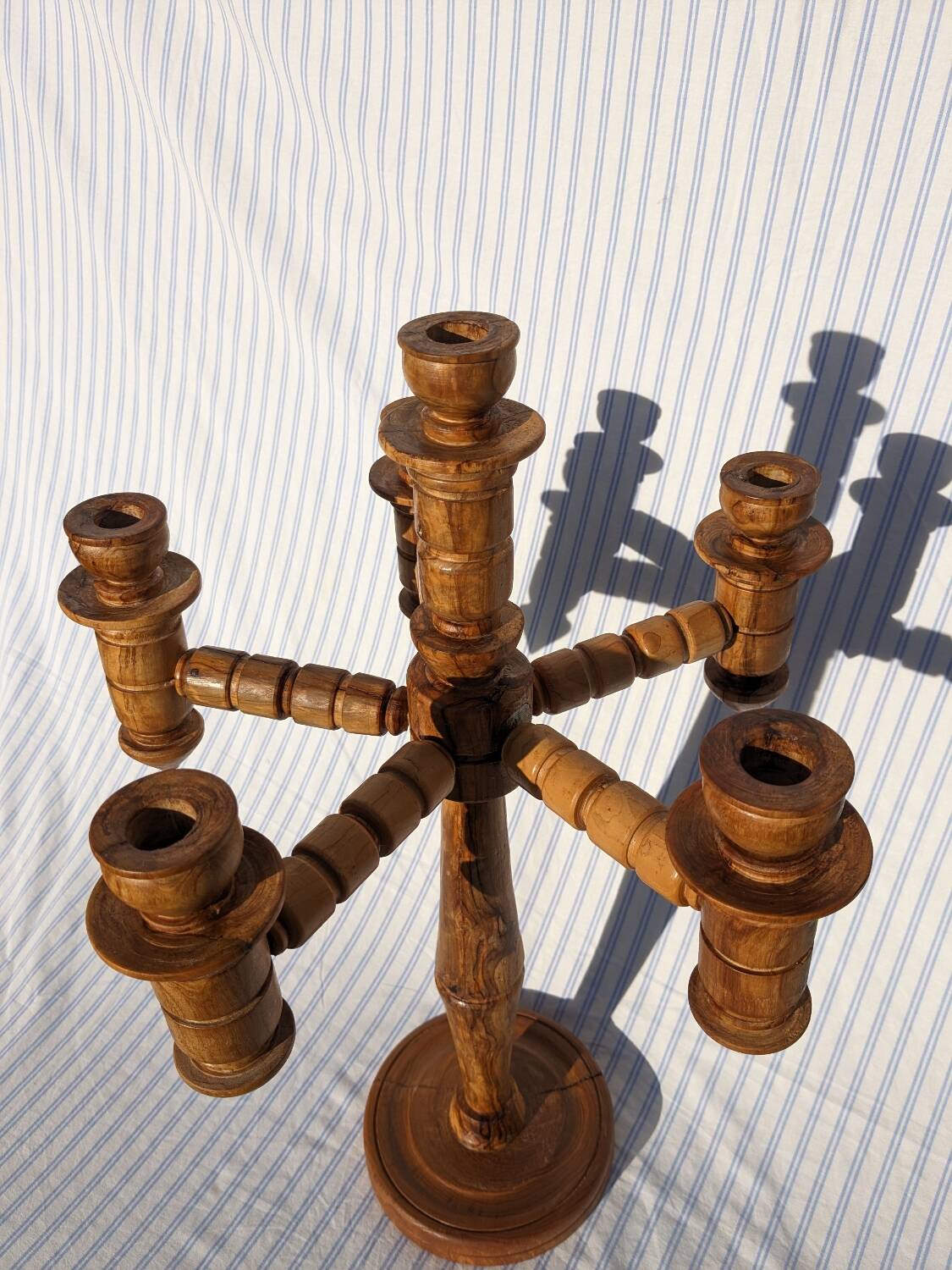 Large turned wooden candlestick
