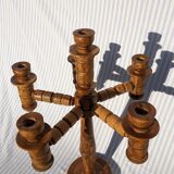Large turned wooden candlestick