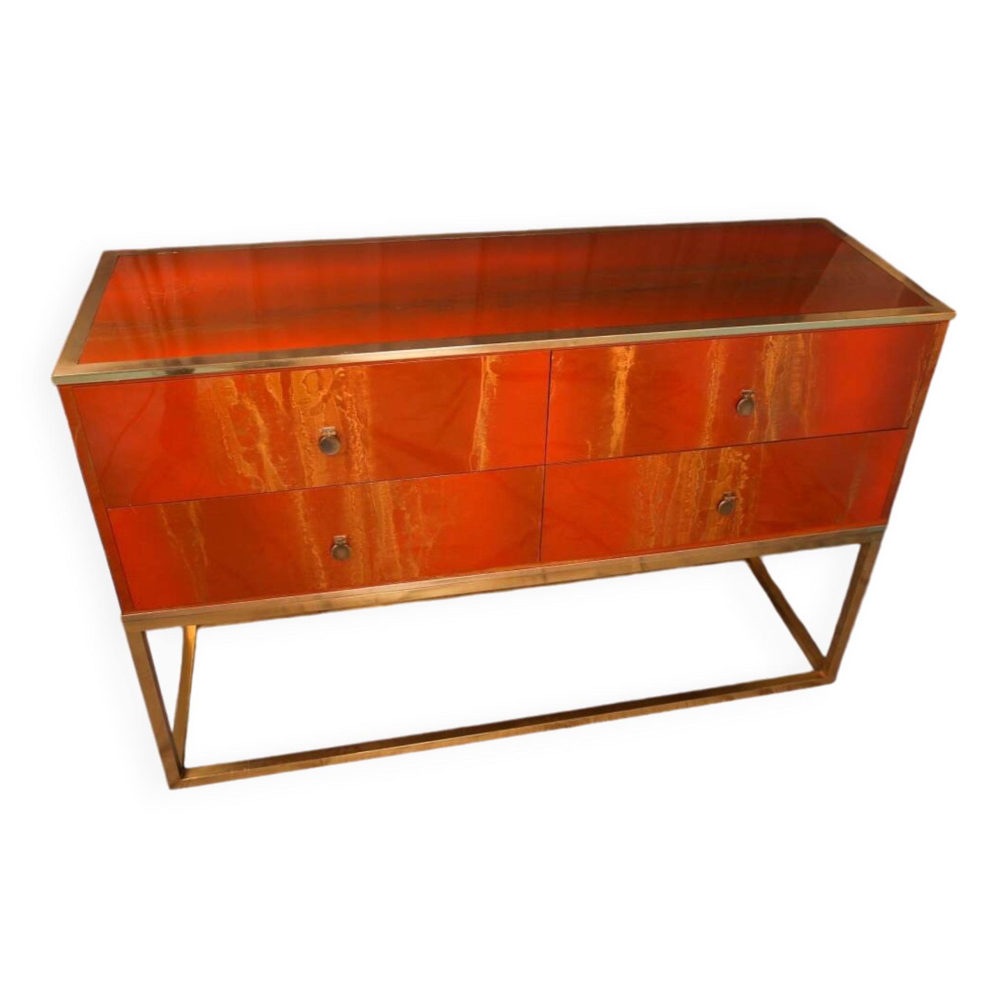 Maison JANSEN Commode en laque nuagée vers 1970