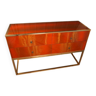 Maison JANSEN Commode en laque nuagée vers 1970