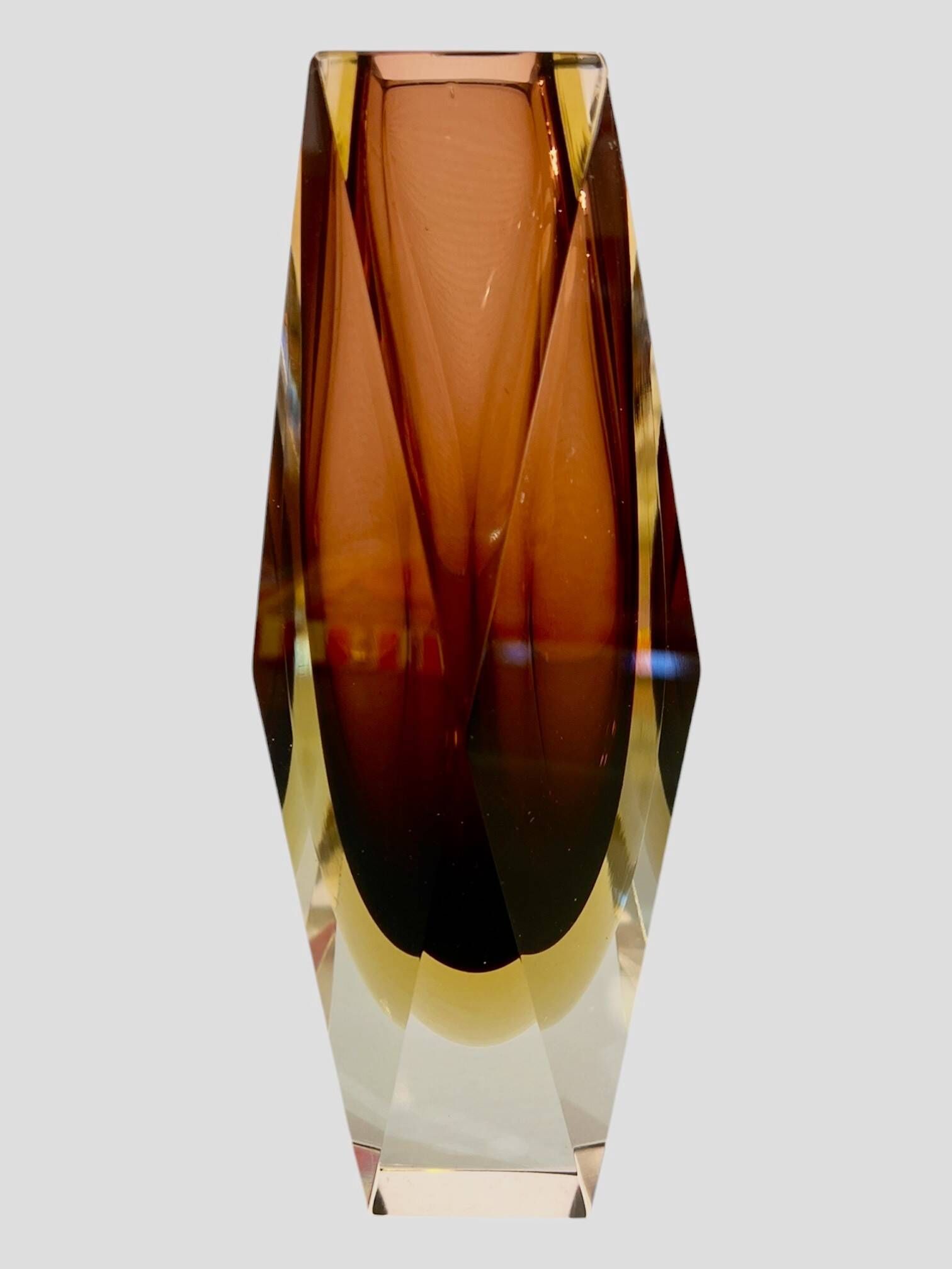 Facet-cut Murano vase attributed to Mandruzzato, Italy, 1960s.