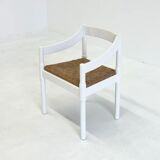 Set of two Carimate chairs by Vico Magistretti in white