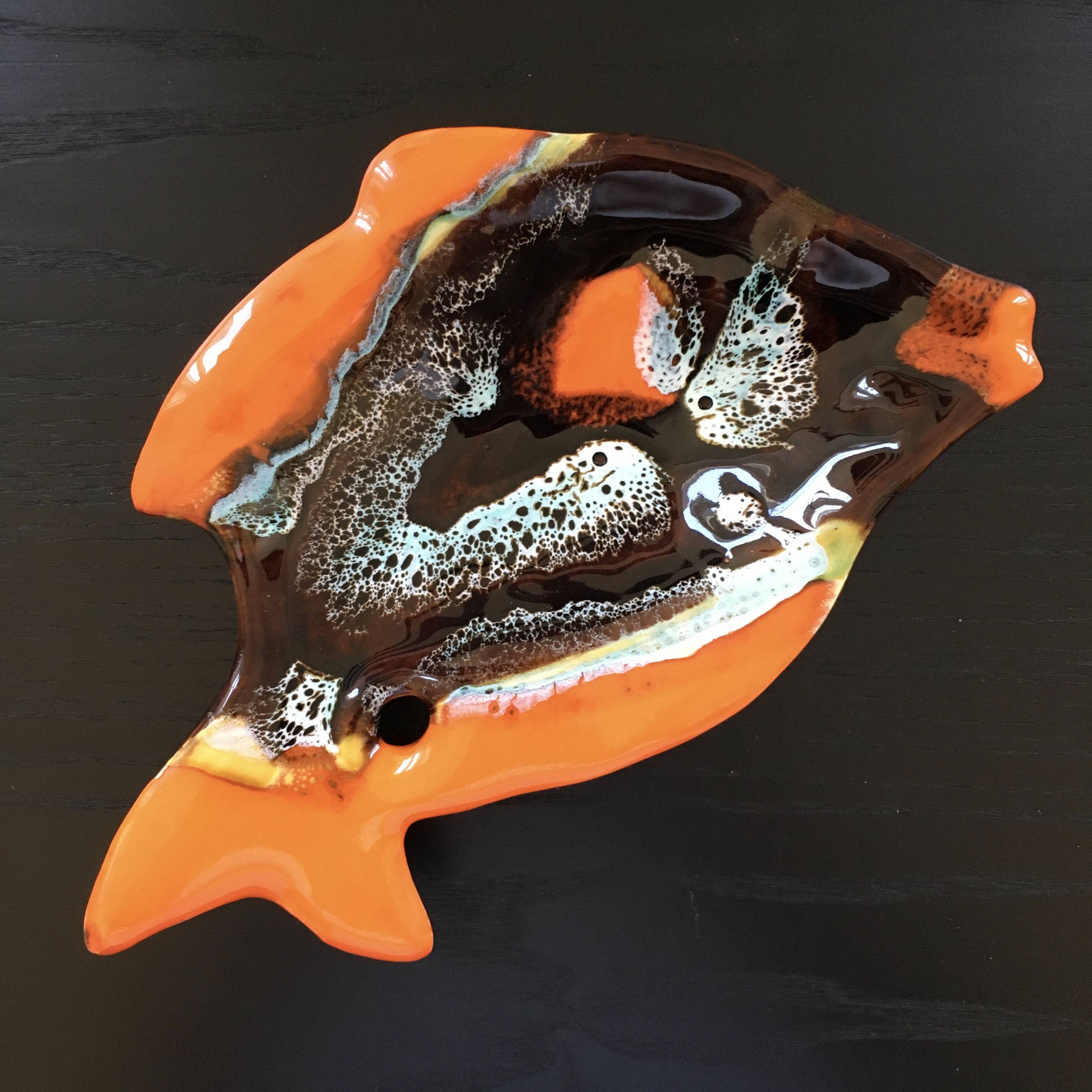 Orange fish catchall tray