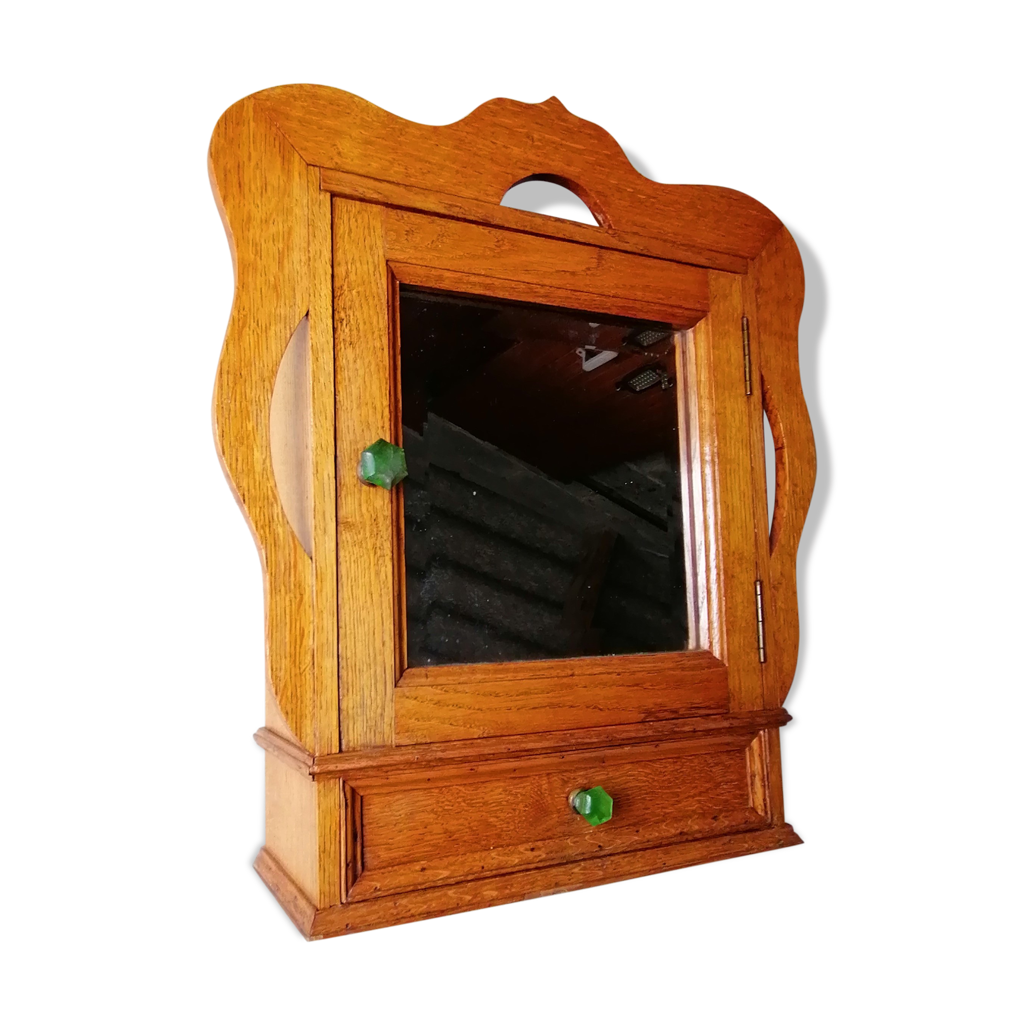 Armoire de toilette pharmacie bois massif miroir biseauté style votre