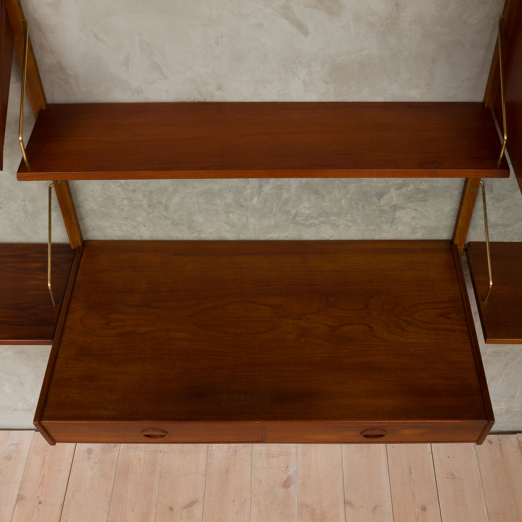 Hansen and Guldborg teak wall unit with a desk