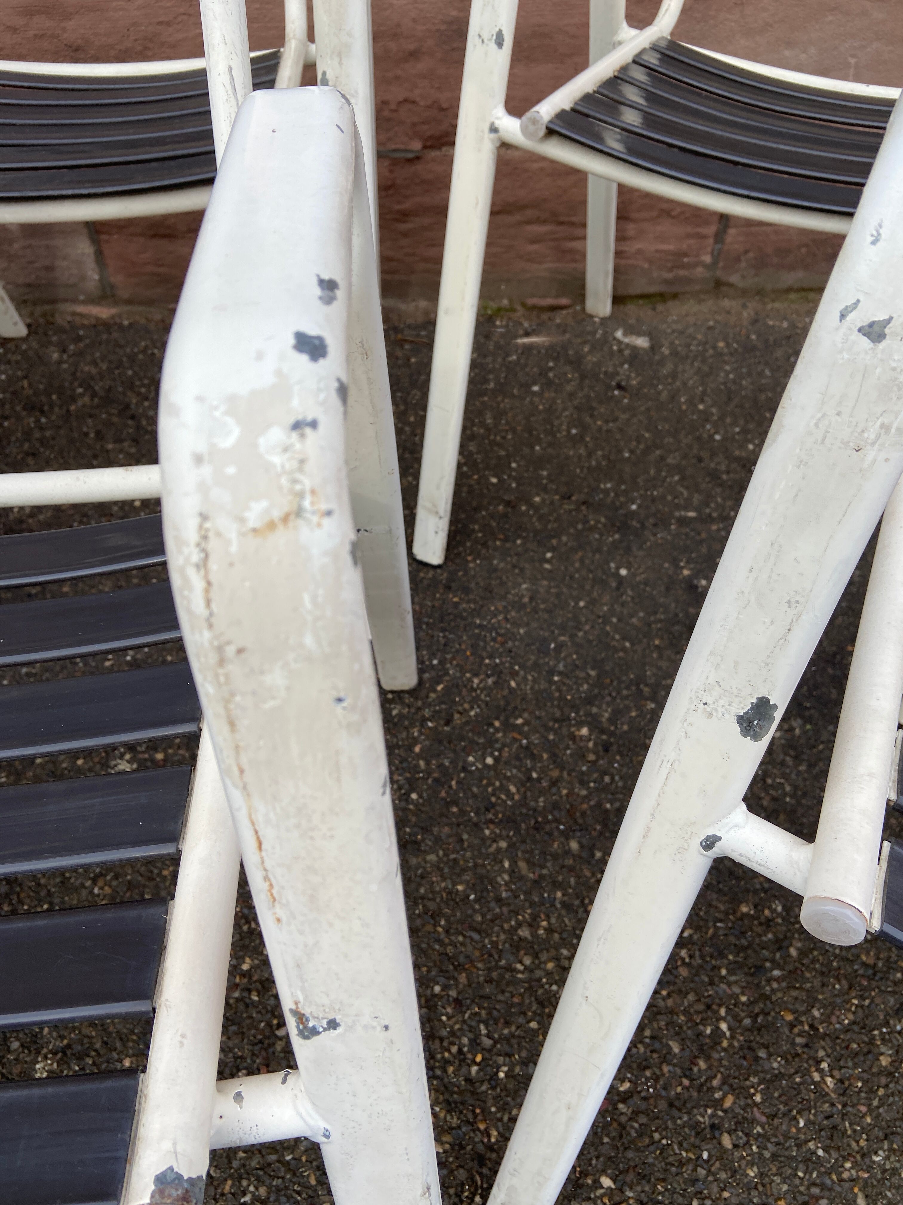 Set of 8 vintage terrace garden chairs 1970