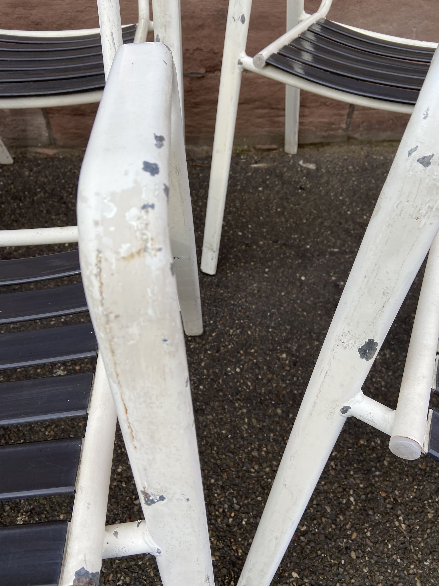 Set of 8 vintage terrace garden chairs 1970