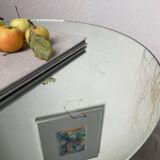 Art deco mirror pedestal table in walnut 1930