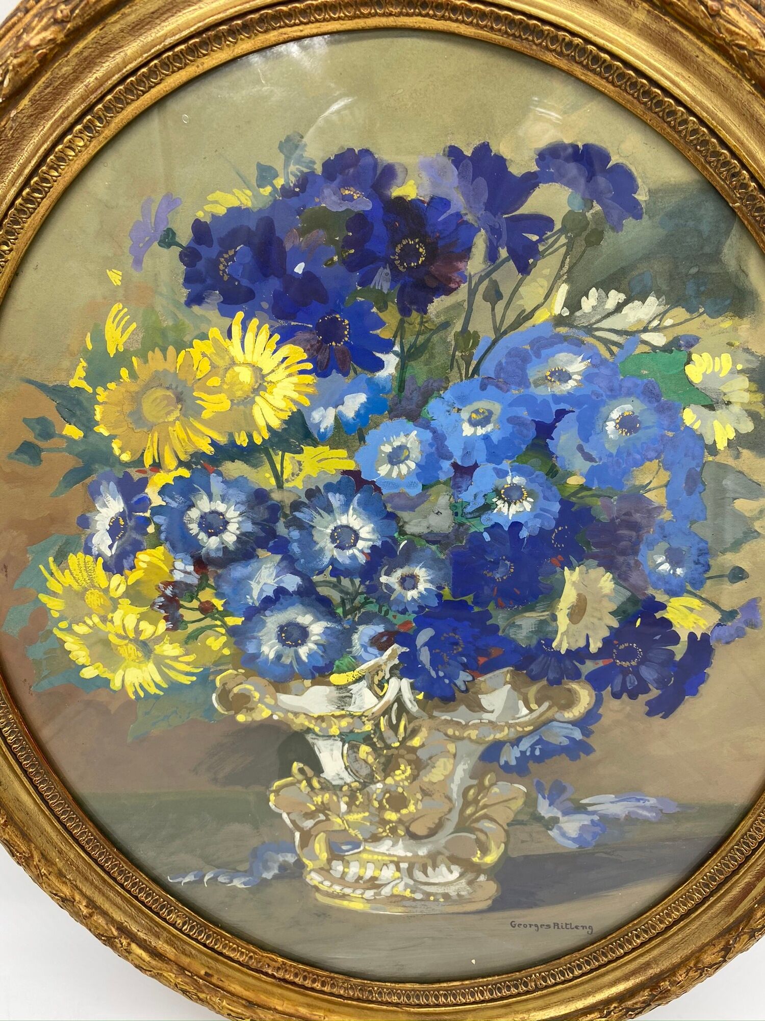 Still life with flowers by Georges Ritleng (1875-1972)