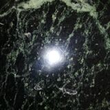 Coffee table in green marble and brass