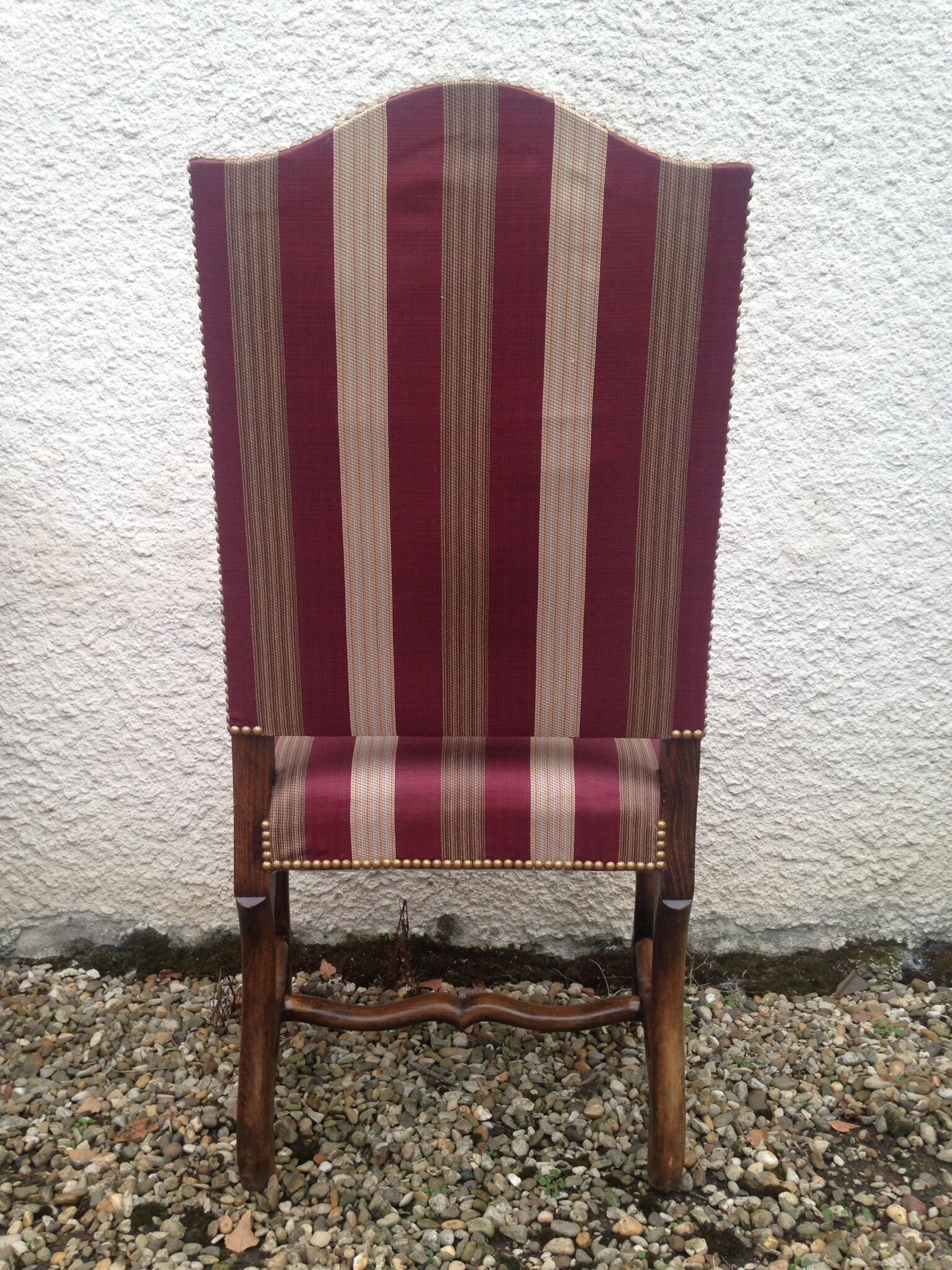 Pair of re-lined Louis XIII armchairs