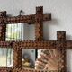 Paire de cadres miroirs Tramp Art 1900