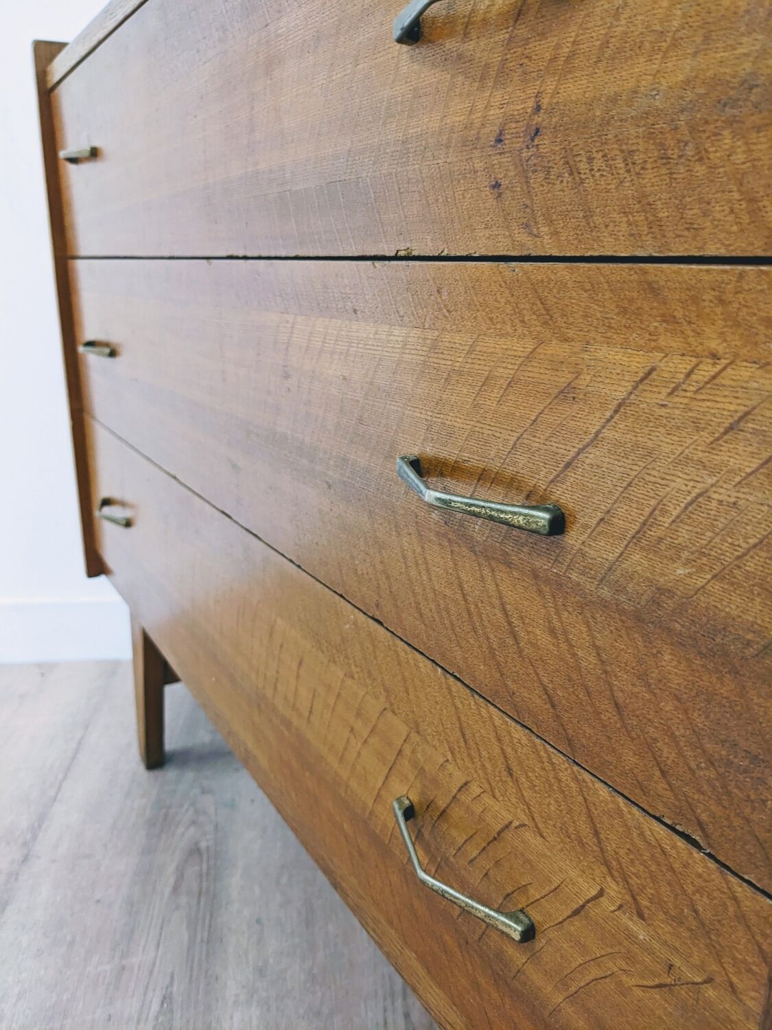 Vintage Scandinavian wooden chest of drawers