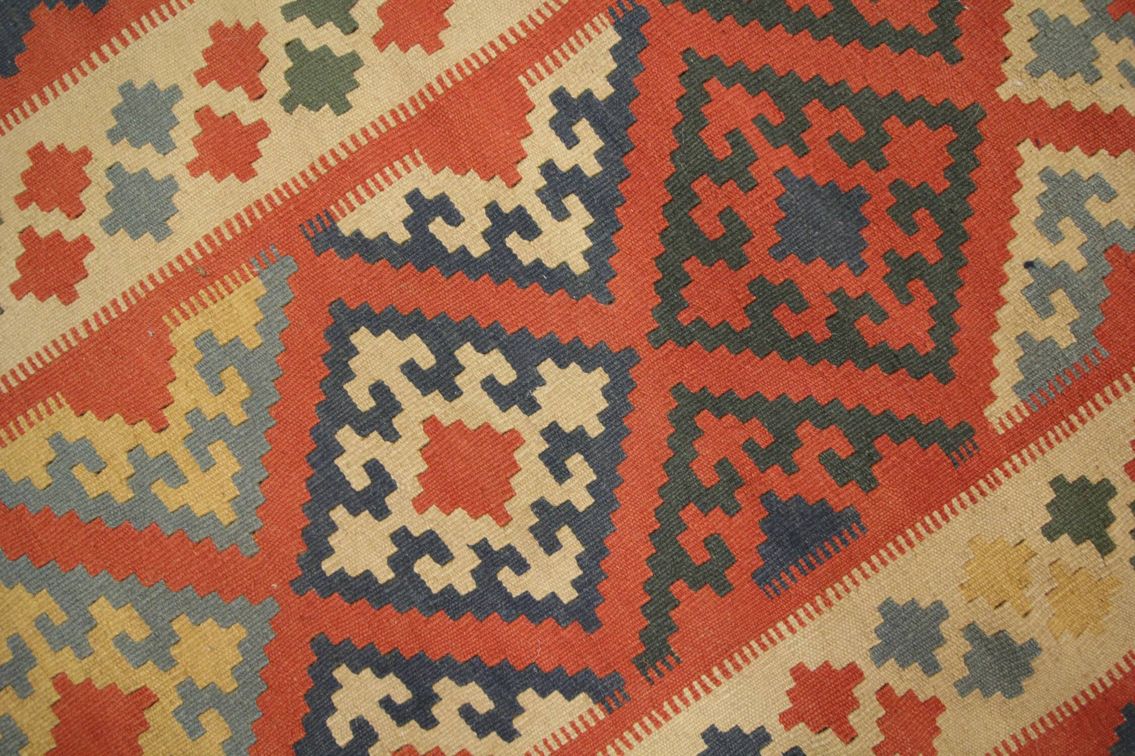 Multicolour Geometric Tribal Handwoven Stair & Hallway Runner Rug 308x87cm