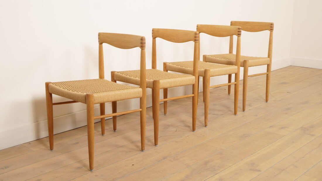 4 x dining chair | Bramin | H.W. Klein | Soaped oak | Restored