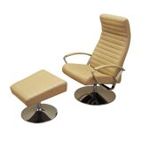 Lounge armchair and footstool set, Danish design, 1970s, manufacture: BoCon