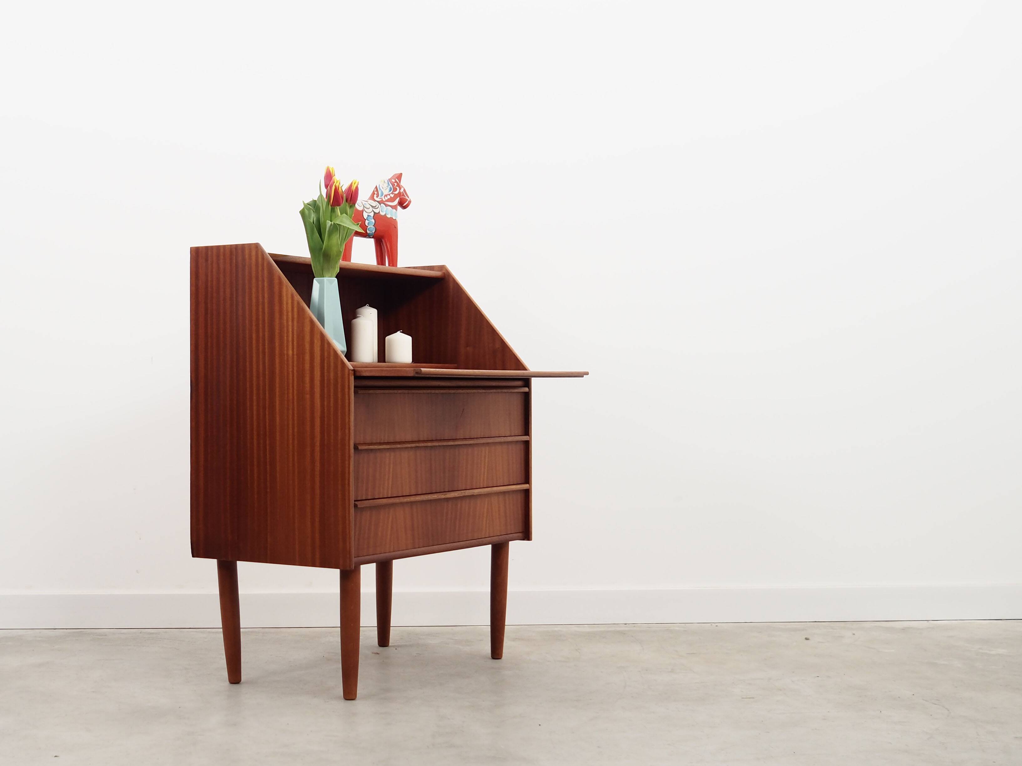 Mahogany secretary, Danish design, 60s, production: Denmark