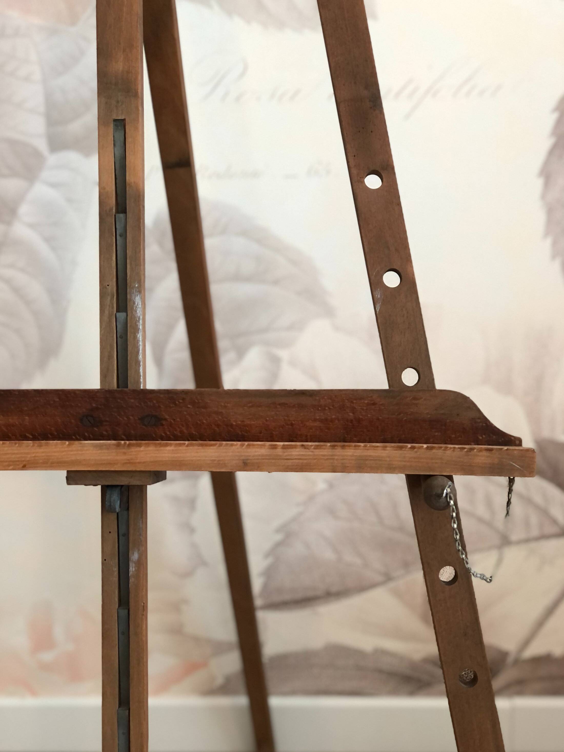 Solid wood painter's easel dating from the early 20th century