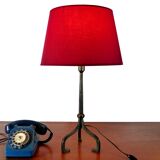Wrought iron tripod table lamp