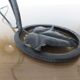 Art deco lamp in hammered wrought iron and tulip in glass, 30s 40s