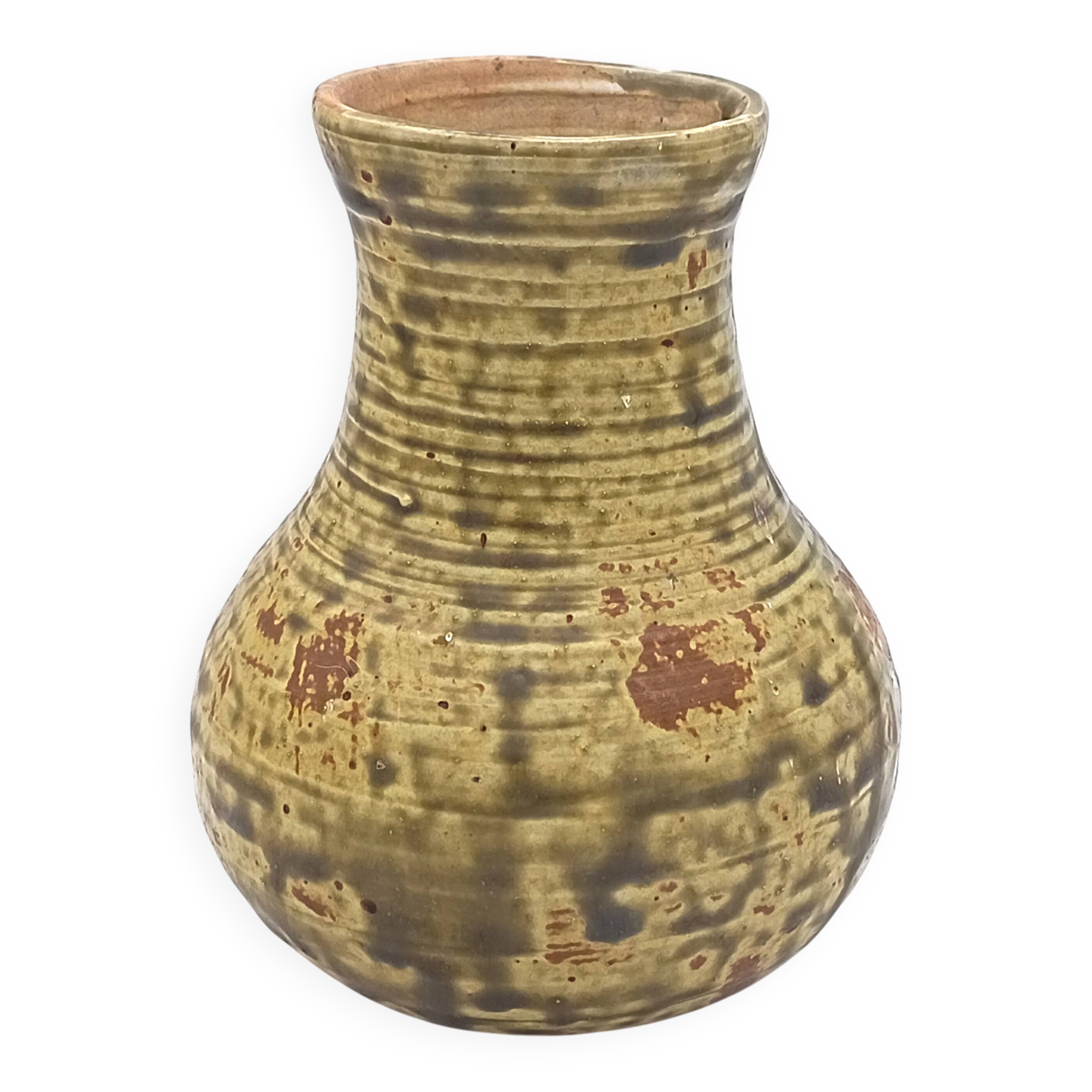 Stoneware vase signed Pierre Lion, Saint-Amand-en-Puisaye.