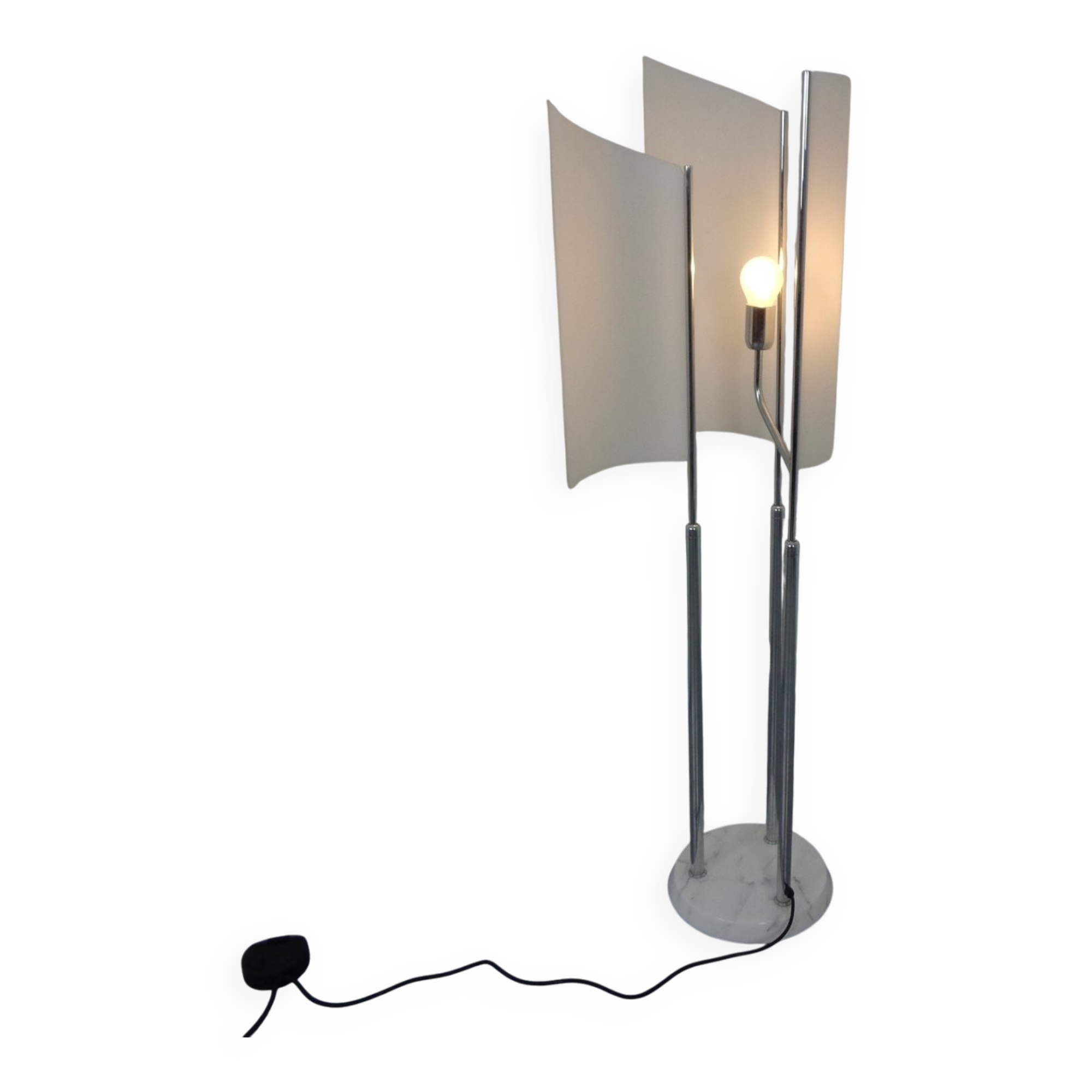 Arianna Floor Lamp in Marble and Handblown Glass by Bruno Gecchelin for Oluce, Italy, 1970s