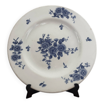 Old flat plate KG Luneville Blue Flowers