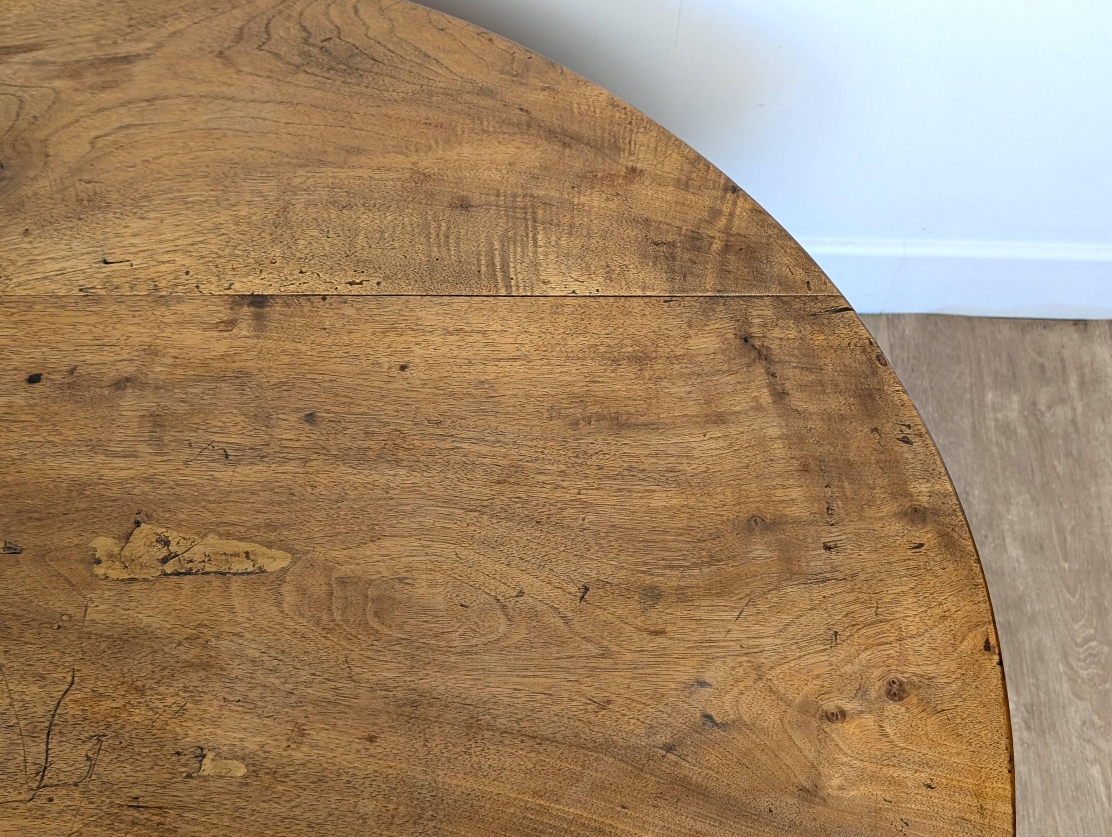 Round walnut coffee table