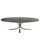 70s design coffee table in metal and smoked glass