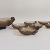 Dessert service 30s frosted glass