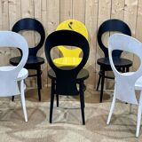 Series of 6 Baumann Mouette model chairs from the 70s