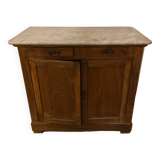 Antique sideboard chest of drawers in oak wood and marble top