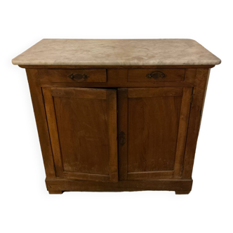Antique sideboard chest of drawers in oak wood and marble top