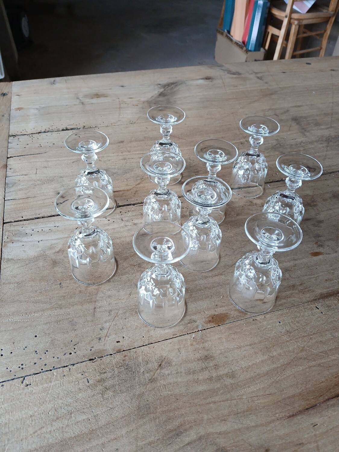 10 antique liqueur glasses