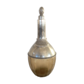 Carafe à whisky vintage étain et verre fumé années 70
