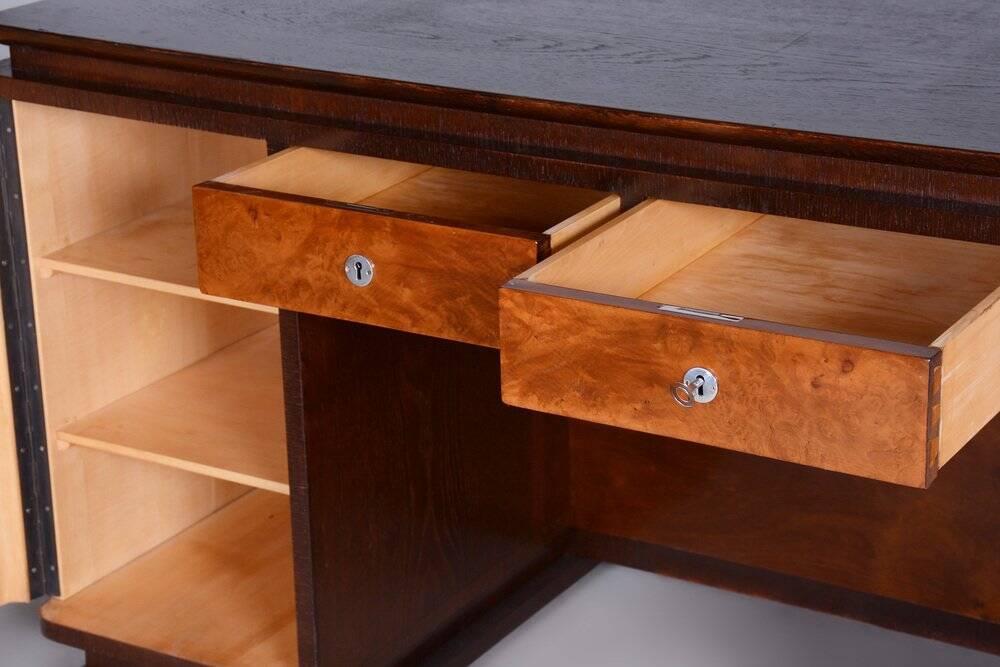 Art Deco Czechia Writing Table in Oak and Ash, 1930s