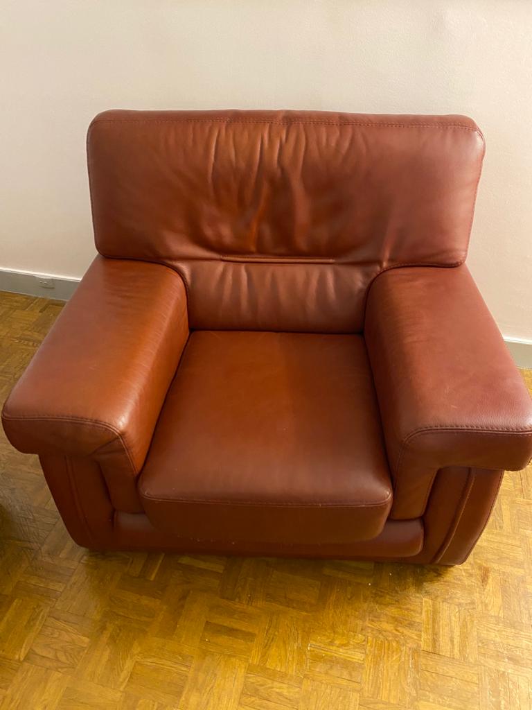 Pair of leather armchairs