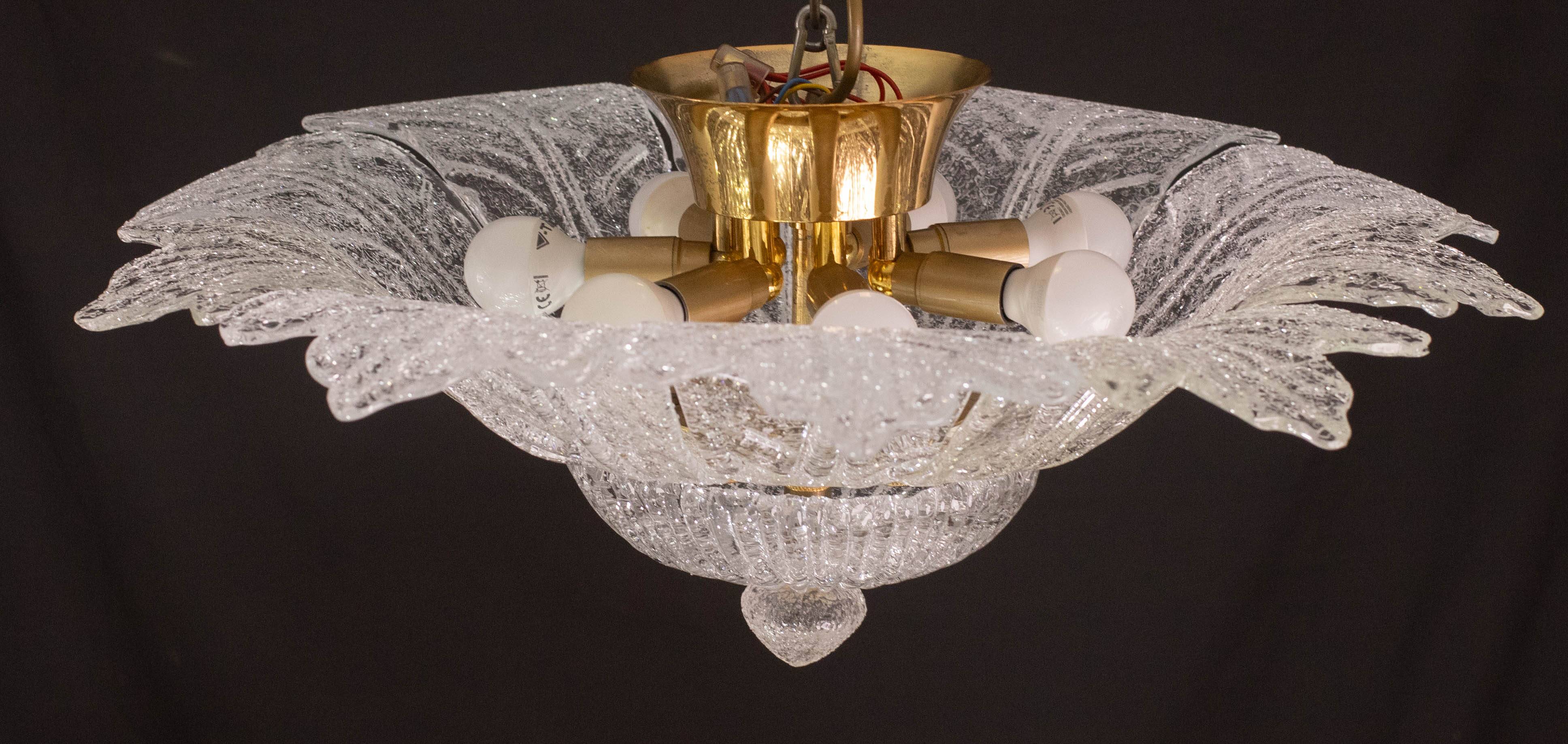 Palmetta, Italian Murano Glass Ceiling Light or Flush Mount, 1970s
