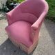 Pink velvet toad armchair
