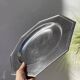 Octagonal stainless steel platter, silver-plated metal, Jean Couzon